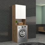 Trio Modül 65 cm 2'li Set - Beyaz - Meşe Çamaşır Makinası Dolabı