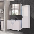 Trio Modül Asmira 80 cm 3'lü Set - Beyaz Banyo Dolabı