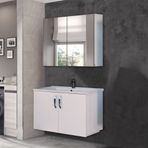 Trio Modül Asmira 82 cm 2'li Set - Beyaz Banyo Dolabı