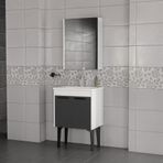 Trio Modül Toronto 60 cm 2'li Set Beyaz Mat Antrasit Banyo Dolabı