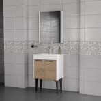 Trio Modül Toronto 60 cm 2'li Set Beyaz Meşe Banyo Dolabı