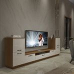 Trio On2 Mdf Tv Ünitesi Tv Sehpası - Beyaz - Ceviz - Beyaz - Ceviz