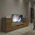 Trio ON2S Mdf Tv Ünitesi Tv Sehpası - Naturel Pera