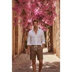 trio resort store erkek keten şort (camel, 30)