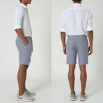 trio resort store erkek keten şort (mavi, 33)