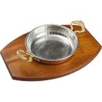 Trio Steak Board Bakır Sahan Sunum Set 28X21X2,5