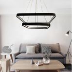 Triolux TRA30012 Eco 60*60 cm LED Avize Sarkıt Ovalköşe Larga - Işık Rengi 6500K Soğuk Beyaz - Siyah