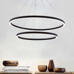 Triolux TRA30042 Eco Ø60 cm LED Avize Sarkıt 2cırkel - Işık Rengi 4000K Doğal Beyaz - Siyah