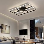 Triolux TRA30065 Eco 80*50 cm LED Avize Plafonyer Ovalköşe 4gen - Işık Rengi 3000K Sıcak Beyaz - Siyah