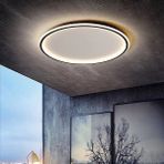 Triolux TRA54105 Eco Ø60 cm LED Avize Plafonyer Basıs - Işık Rengi 3000K Sıcak Beyaz - Antrasit