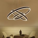 Triolux TRA61903 Eco Ø100 cm LED Avize Sarkıt Neptun - Işık Rengi 6500K Soğuk Beyaz - Siyah