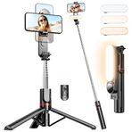 Tripod Işıklı Selfie Çubuğu, 3 Farklı Işık Modu, Uzaktan Kumandalı, 110 Cm Uzunluğunda Tripodlu Telefon Tutucu, Tüm Telefonlar İle Uygun, İnfluencer Vlog Ev Ofis Çekim Tripodlu Selfie Çubuğu
