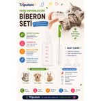 TRİPULAM 4’lü Evcil Hayvan Biberon Seti – Yavru Kedi & Köpek İçin Biberon + Yedek Emzik + Temizleme Fırçası