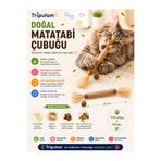 TRİPULAM Matatabi Çubuğu | Catnip Stick, Doğal Kedi Naneli Matatabi Çubuğu, Hasır İpli Mısır Kabuğu Püsküllü Stres Giderici