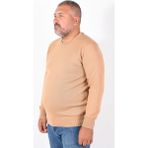 Trist Star %100 Pamuk Camel Renk Büyük Beden Erkek Kazak Uzun Kol Bisiklet Yaka Günlük Kullanım - 4XL