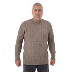 TRİST STAR BÜYÜK BEDEN ERKEK BAKLAVA YÜRÜTMELİ SAÇ ÖRGÜLÜ BİSİKLET YAKA YÜN KAZAK TRIST-2121