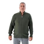 TRİST STAR Erkek Büyük Beden Fermuarlı Dik Yaka Triko Hırka TRIST-2114, Haki - 6XL