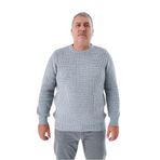 TRİST STAR Erkek Büyük Beden Selanik Örgü Triko Kazak TRIST-2116, Gri - 5XL