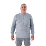 TRİST STAR Erkek Büyük Beden Selanik Örgü Triko Kazak TRIST-2116, Gri - 6XL