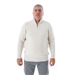 TRİST STAR Erkek Büyük Beden Zikzak Desenli Triko Kazak TRIST-2117, Bej - 5XL