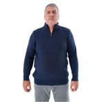 TRİST STAR Erkek Büyük Beden Zikzak Desenli Triko Kazak TRIST-2117, Lacivert - 4XL