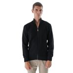 TRİST STAR Erkek Dik Yaka Triko Hırka Trıst-1190, Siyah - XL