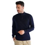 TRİST STAR Erkek Dik Yaka Triko Kazak Trist-1106, Lacivert - XL