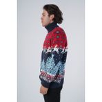 Trist Star Erkek Jakarlı Geyik Desenli Balıkçı Yaka Yılbaşı Triko Yün Kazak TRIST-5314 - Lacivert - 2XL