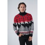 Trist Star Erkek Jakarlı Geyik Desenli Balıkçı Yaka Yılbaşı Triko Yün Kazak TRIST-5314 - Siyah - 2XL