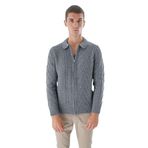 TRİST STAR Erkek Polo Yaka Triko Örme Hırka TRIST-5327, Koyu Gri - M