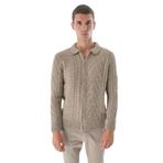TRİST STAR Erkek Polo Yaka Triko Örme Hırka TRIST-5327, Vizon - L