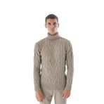 TRİST STAR Erkek Saç Örgülü Yün Triko Kazak TRIST-5338, Vizon - XL