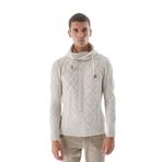 TRİST STAR Erkek Saç Örgülü Yün Triko Kazak TRIST-5342, Bej - 2XL