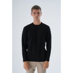Trist Star Erkek Siyah %100 Pamuk Bisiklet Yaka Triko Kazak TRIST-1194 - XL