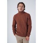 Trist Star Erkek Yürütme Saç Örgülü Çarpı Desenli Balıkçı Yaka Triko Yün Kazak TRIST-5310 - 2XL - Kiremit