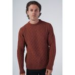 Trist Star Erkek Yürütme Saç Sepet Örgü Bisiklet Yaka Triko Yün Kazak TRIST-5309 - 2XL - Kiremit