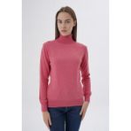 Trist Star Kadın %100 Organik Pamuk Balıkçı Yaka Triko Kazak TRIST-6103 - Koyu Pembe - 2XL