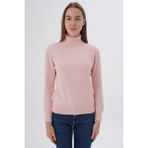 Trist Star Kadın %100 Organik Pamuk Balıkçı Yaka Triko Kazak TRIST-6103 - Pembe - 2XL