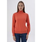 Trist Star Kadın %100 Organik Pamuk Balıkçı Yaka Triko Kazak TRIST-6103 - Somon - 2XL
