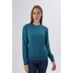 Trist Star Kadın %100 Organik Pamuk Bisiklet Yaka Triko Kazak TRIST-6101 - Petrol - XL