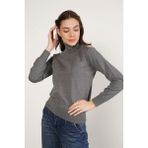Trist Star Kadın Koyu Gri %100 Organik Pamuk Balıkçı Yaka Triko Kazak TRIST-6103 - 2XL