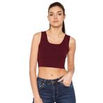 TRİST STAR Kadın Likralı Crop Atlet Trist-6123, Bordo - M