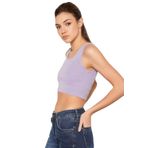TRİST STAR Kadın Likralı Crop Atlet Trist-6123, Lila - XS