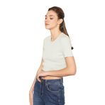 TRİST STAR Kadın Likralı Crop Bluz Trist-6125, Çağla Yeşili - S