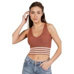 TRİST STAR Kadın Likralı Crop Triko Atlet Örme Trist-6106, Kiremit - M