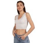 TRİST STAR Kadın Likralı Crop Triko Atlet Trist-6109, Buz Gri - M