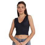TRİST STAR Kadın Likralı Crop Triko Atlet Trist-6109, Lacivert - M