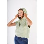 Trist Star Kadın Mint Kapüşonlu Oversize Yün Süveter Örme Triko TRIST-6131 - XL