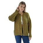 TRİST STAR Kadın Oversize Bisiklet Yaka Triko Örme Hırka TRIST-6166, Olive - L/XL