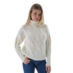 TRİST STAR Kadın Oversize Selanik Saç Örgülü Triko Kazak TRIST-6159, Kemik - S/M